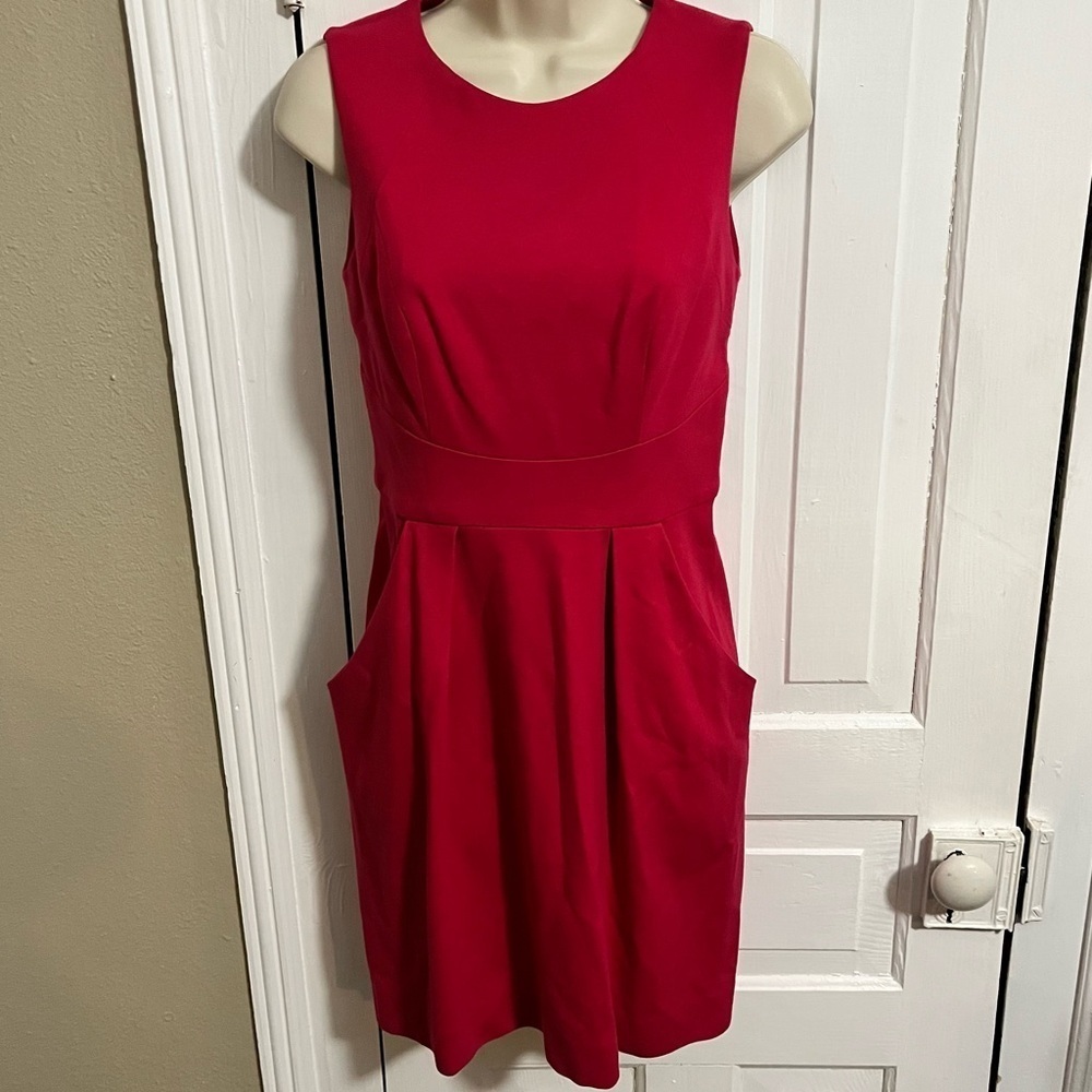 Shoshanna Sheath Dress Magenta Hot Pink Pockets Size 0 R1